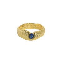 Blue Crystal Irregular 925 Sterling Silver Ring