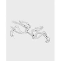 Irregular Snake 925 Sterling Silver Non-Pierced Earrings