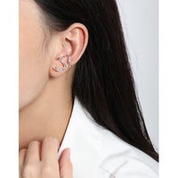 Irregular Snake 925 Sterling Silver Non-Pierced Earrings