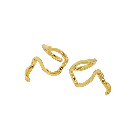 Irregular Snake 925 Sterling Silver Non-Pierced Earrings