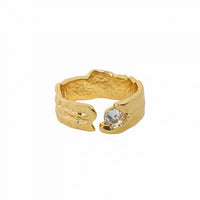 Friend's Irregular Round Crystal Adjustable Ring