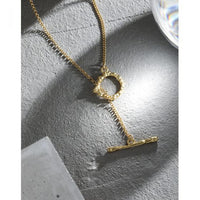 Irregular OT Shape Sterling Silver Necklace