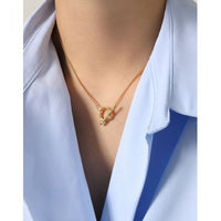 Irregular OT Shape Sterling Silver Necklace