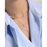 Irregular OT Shape Sterling Silver Necklace
