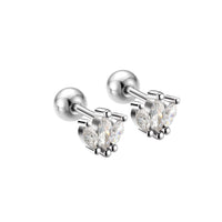 Mini Oval Leaf Crystal Crown Stud Earrings