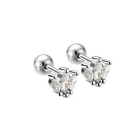 Mini Oval Leaf Crystal Crown Stud Earrings