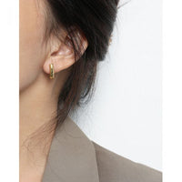 Geometry U-Shape 925 Sterling Silver Hoop Earrings