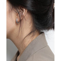 Geometry U-Shape 925 Sterling Silver Hoop Earrings