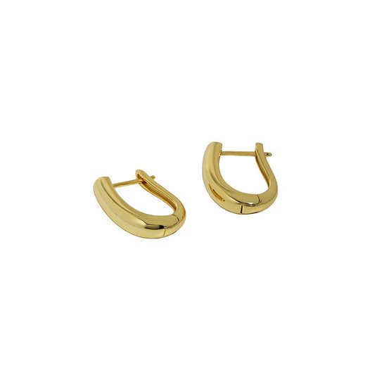 Geometry U-Shape 925 Sterling Silver Hoop Earrings