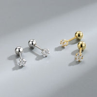 Mini Crystal Star Stud Earrings in 925 Sterling Silver