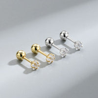 Mini Crystal Star Stud Earrings in 925 Sterling Silver