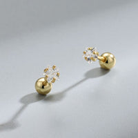 Mini Crystal Star Stud Earrings in 925 Sterling Silver