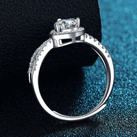 Waterdrop Crystal Cross Adjustable Sterling Silver Ring
