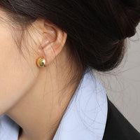 Geometry Round Ball 925 Sterling Silver Hoop Earrings