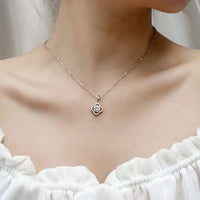Moissanite Crystal Four-Leaf Clover 925 Sterling Silver Necklace