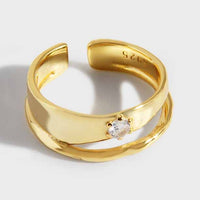Double Layer Crystal Adjustable Ring