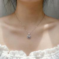 Sakura Flower Moissanite Crystal Necklace in 925 Sterling Silver