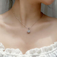 Moissanite Sunflower 925 Sterling Silver Necklace