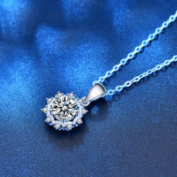 Moissanite Sunflower 925 Sterling Silver Necklace