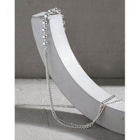 Asymmetry Beads Chain Necklace, 925 Sterling Silver