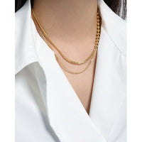 Asymmetry Beads Chain Necklace, 925 Sterling Silver