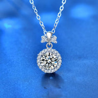 Round Moissanite Perfume Bottle Necklace
