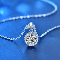 Round Moissanite Perfume Bottle Necklace