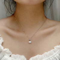Round Moissanite Perfume Bottle Necklace