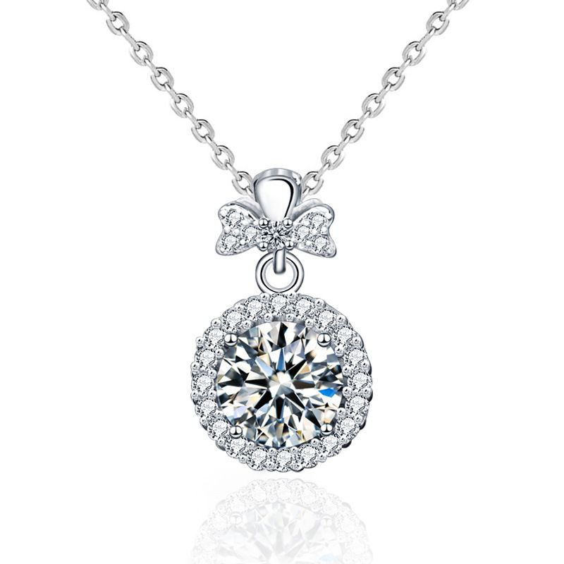Round Moissanite Perfume Bottle Necklace