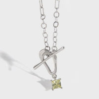 OT Shape Cubic Zirconia 925 Sterling Silver Necklace