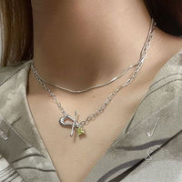 OT Shape Cubic Zirconia 925 Sterling Silver Necklace