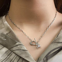 OT Shape Cubic Zirconia 925 Sterling Silver Necklace