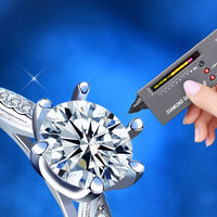 Six-Claw Moissanite and Crystal Sterling Silver Ring
