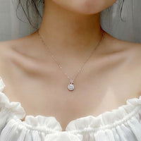 Four-Leaf Clover Moissanite and Crystal Necklace, 925 Sterling Silver
