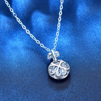 Four-Leaf Clover Moissanite and Crystal Necklace, 925 Sterling Silver