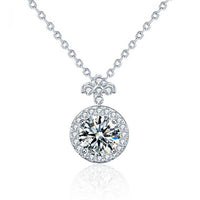 Four-Leaf Clover Moissanite and Crystal Necklace, 925 Sterling Silver