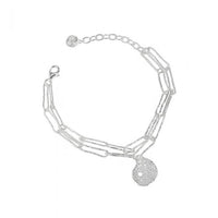 Double Layer Lotus Leaf 925 Sterling Silver Bracelet