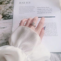 Masculine Flower Cross Adjustable Ring with 1ct Moissanite Crystal, 925 Sterling Silver