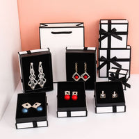 Black and White Checkered Bow Jewelry Box