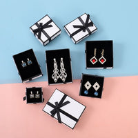 Black and White Checkered Bow Jewelry Box