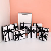 Black and White Checkered Bow Jewelry Box