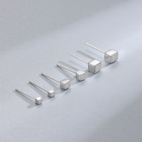 Geometry Imperfect Tiny Cube Stud Earrings