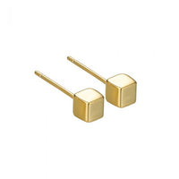 Geometry Imperfect Tiny Cube Stud Earrings