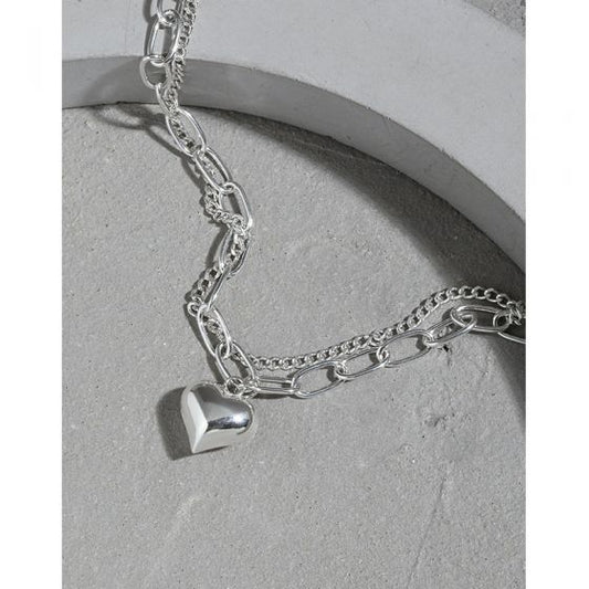 Double Layer Hollow Heart 925 Sterling Silver Bracelet