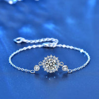 Green Moissanite Crystal Sunflower Bracelet