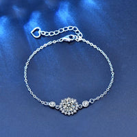Green Moissanite Crystal Sunflower Bracelet