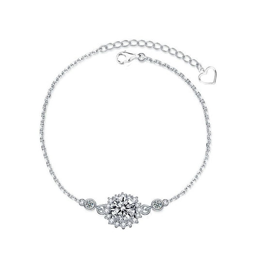 Green Moissanite CZ Sunflower Bracelet