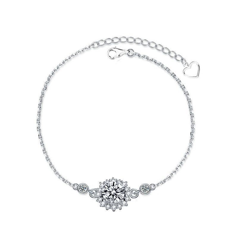 Green Moissanite Crystal Sunflower Bracelet