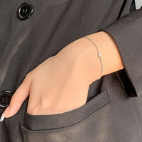 Cut Cuban Link Curb Bracelet with Round Crystal, 925 Sterling Silver