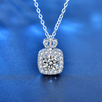 Moissanite Crystal Crown Perfume Bottle Necklace